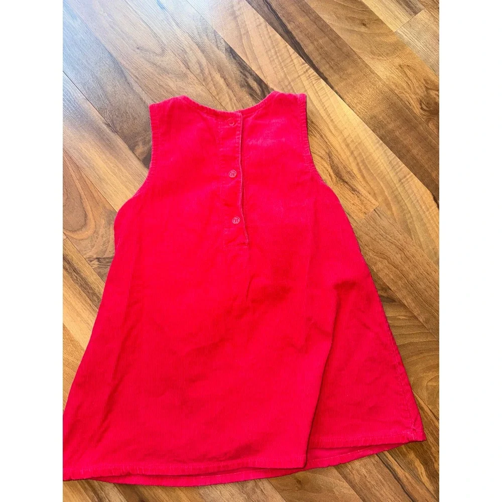 BT Kids Red Corduroy Reindeer Christmas‎ Holiday Dress 2T/2 corded embroidered